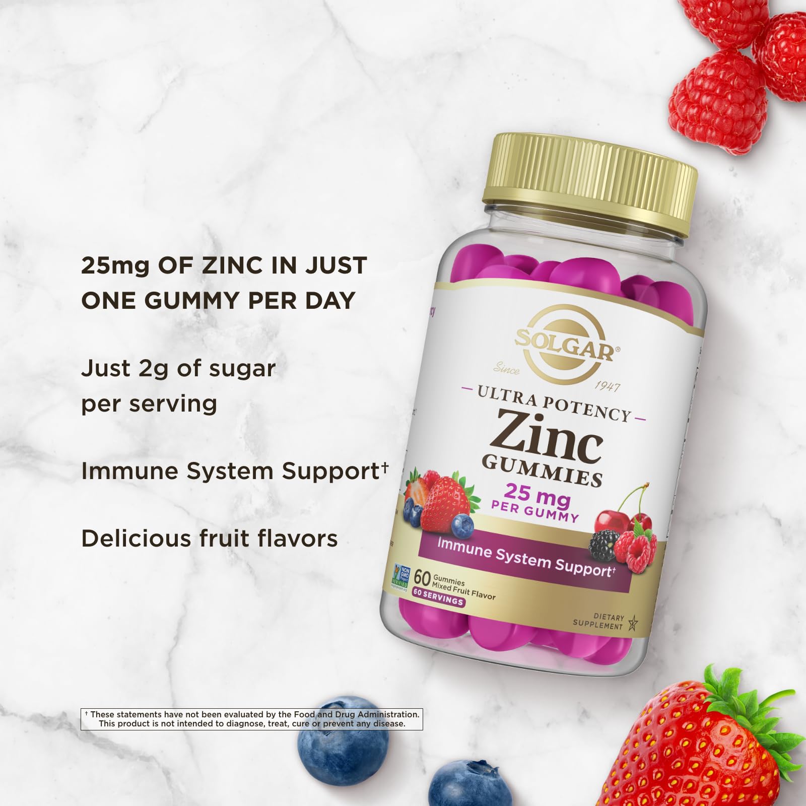 Foto 6 pulgar | Suplemento De Gomitas De Zinc Solgar, Vitamina Para Adultos, 25 Mg, 60 Porciones - Venta Internacional.