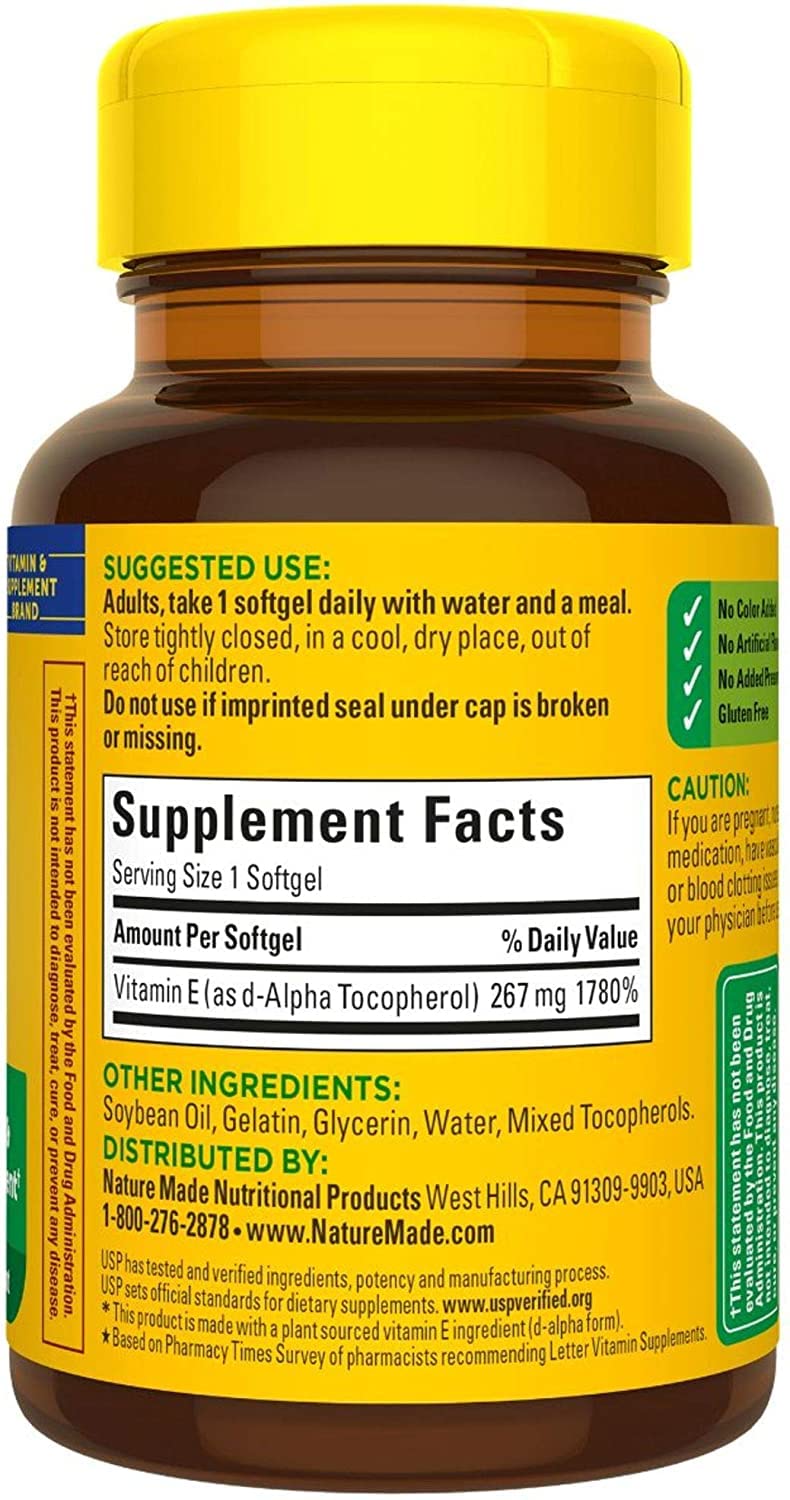 Foto 3 | Suplemento Nature Made De Vitamina E, 400 Ui, Cápsulas Blandas, 100 X 2 - Venta Internacional.