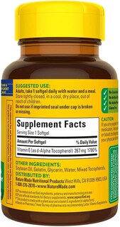 Foto 3 | Suplemento Nature Made De Vitamina E, 400 Ui, Cápsulas Blandas, 100 X 2 - Venta Internacional.