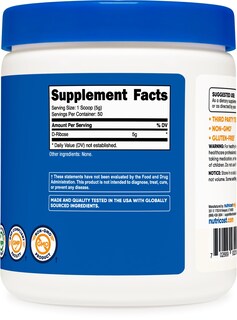 Foto 5 | Suplemento Nutricost D-ribosa En Polvo, 250 G, 100% Puro - Venta Internacional.