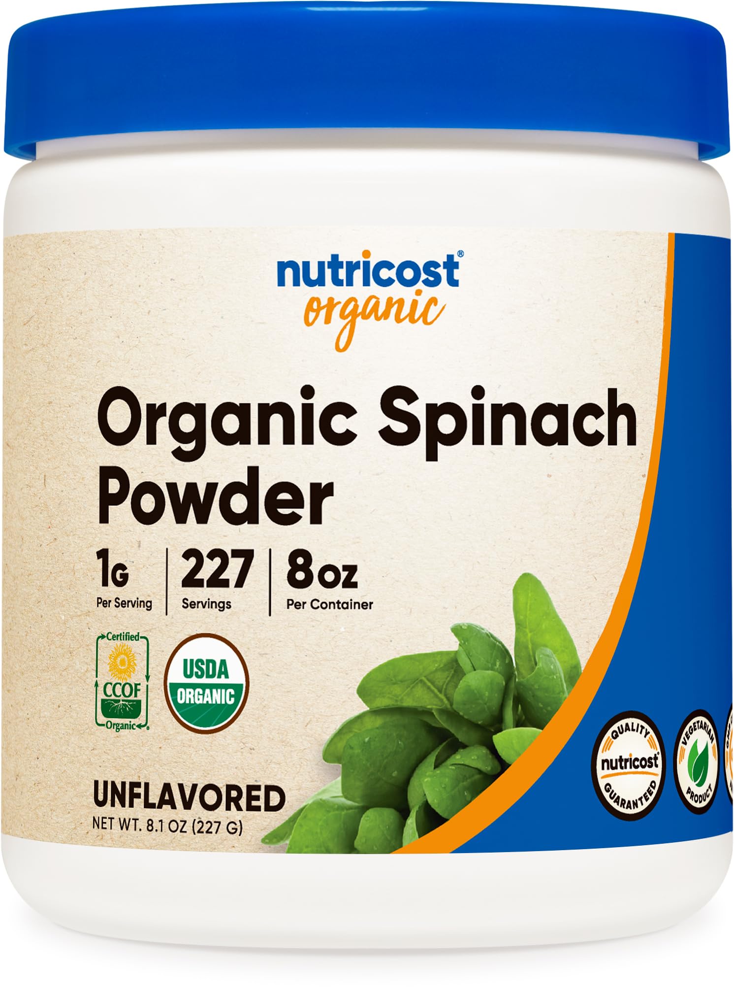 Foto 2 pulgar | Espinacas Orgánicas En Polvo Nutricost 227 G, Certificadas Por El Usda - Venta Internacional.
