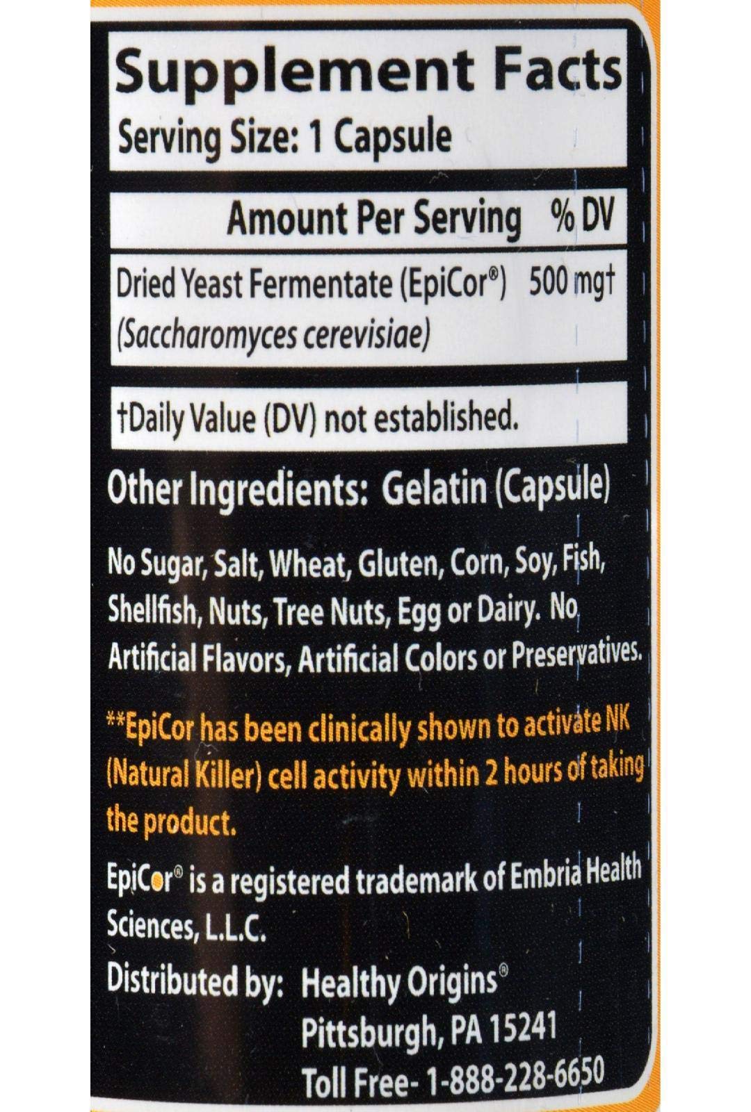 Foto 4 pulgar | Suplemento Epicor De Healthy Origins, 500 Mg, 60 Cápsulas - Venta Internacional.