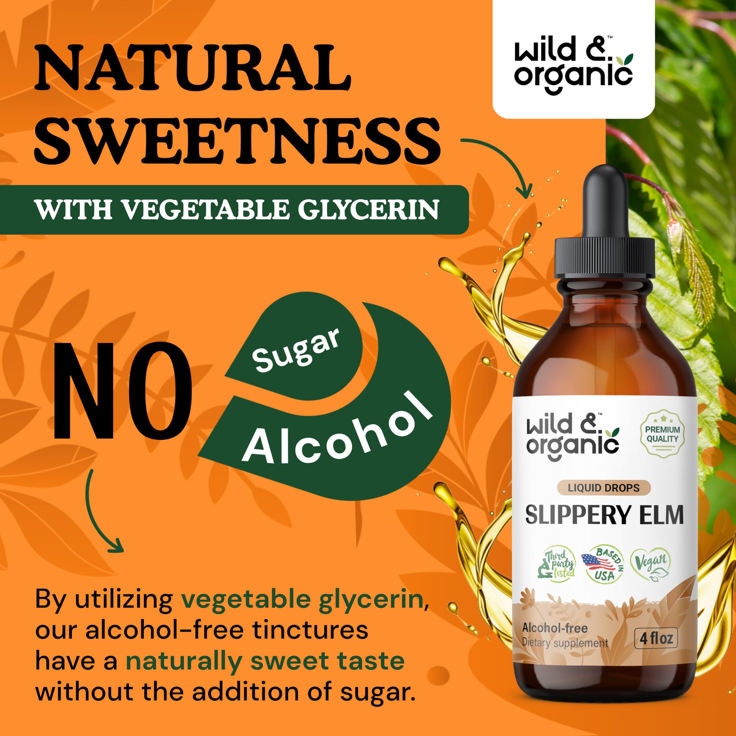 Foto 7 pulgar | Suplemento Líquido Wild & Organic Slippery Elm De 120 Ml - Venta Internacional.