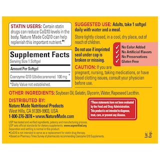 Foto 2 | Suplemento Nature Made Coq10, Cápsulas Blandas De 100 Mg, 72 Unidades - Venta Internacional.