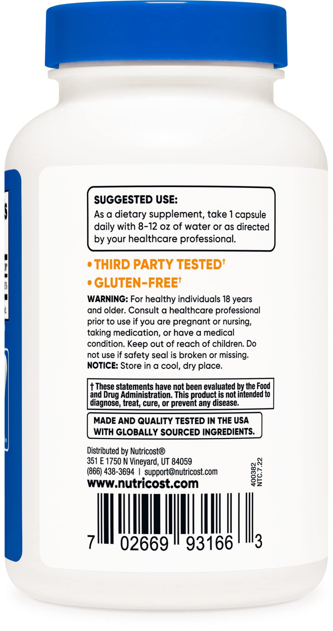 Foto 4 pulgar | Suplemento Nutricost De Biotina (vitamina B7), 10,000 Mcg, 240 Cápsulas - Venta Internacional.