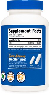 Foto 4 | Suplemento Nutricost De Biotina (vitamina B7), 10,000 Mcg, 240 Cápsulas - Venta Internacional.