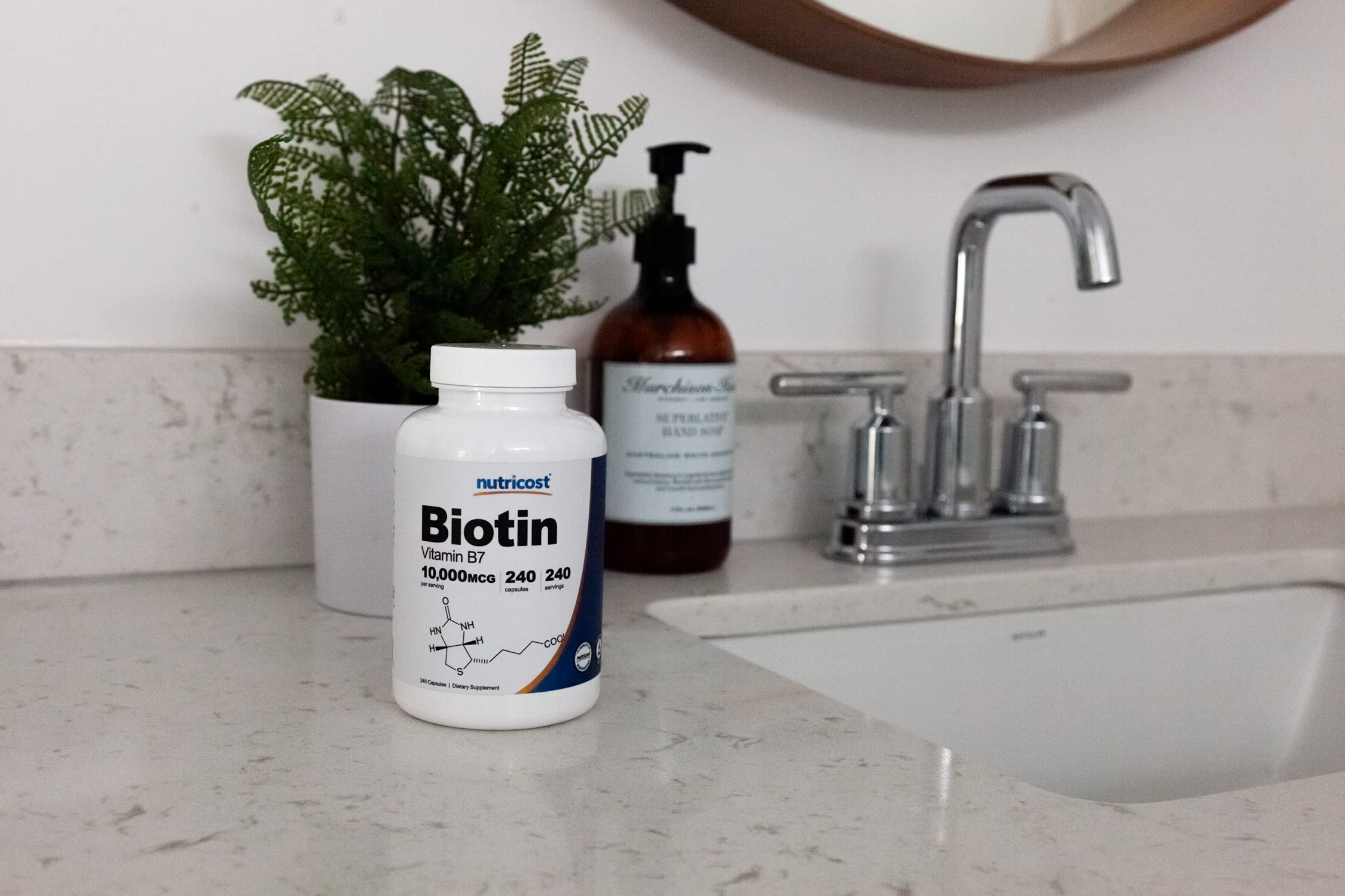 Foto 8 pulgar | Suplemento Nutricost De Biotina (vitamina B7), 10,000 Mcg, 240 Cápsulas - Venta Internacional.
