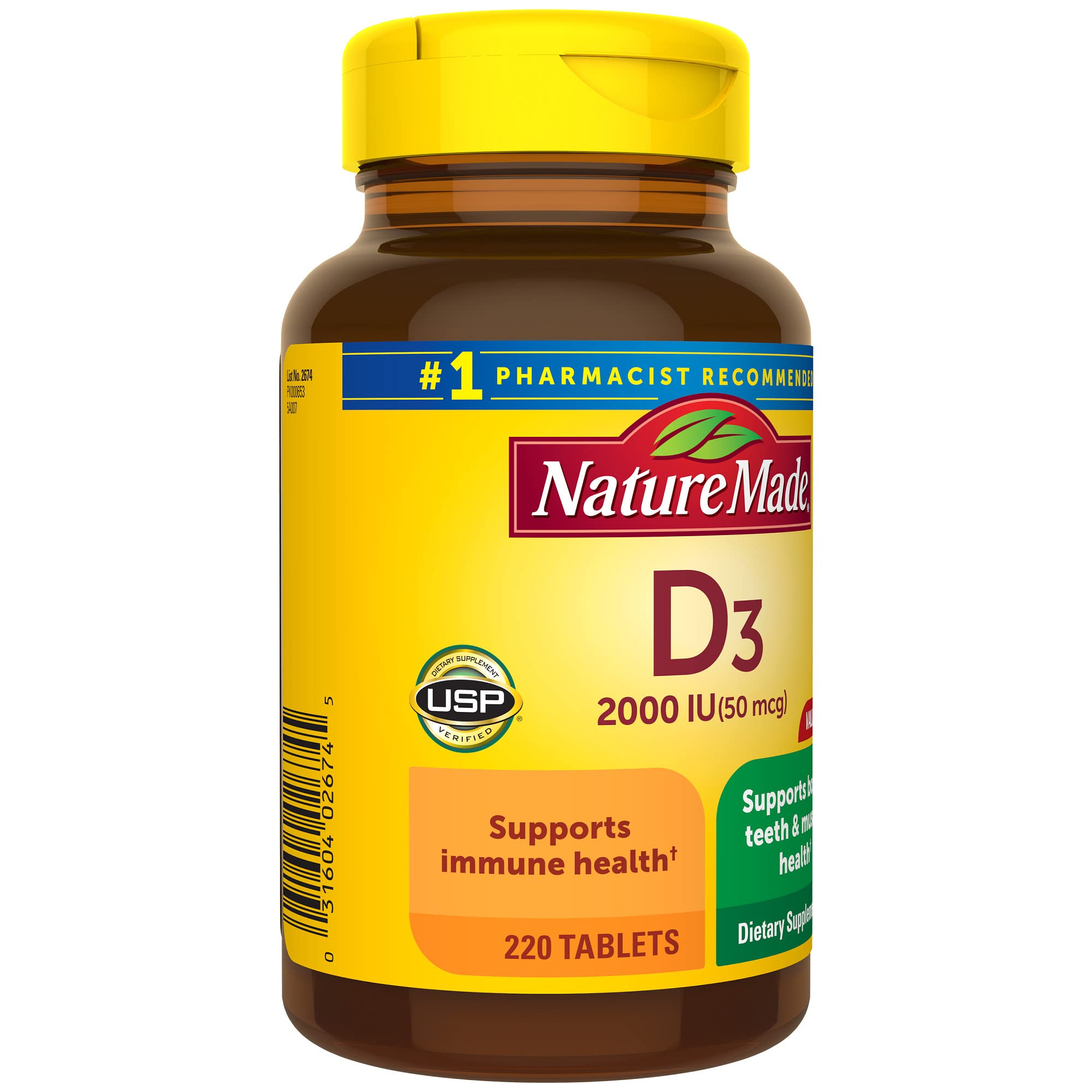 Foto 7 | Suplemento Nature Made De Vitamina D, 2000 Ui, 220 Cápsulas Blandas - Venta Internacional.