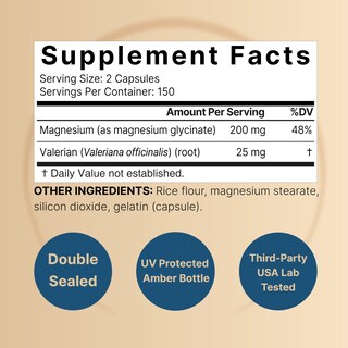 Foto 2 | Suplemento De Glicinato De Magnesio Naturebell 200 Mg 300 Cápsulas - Venta Internacional.