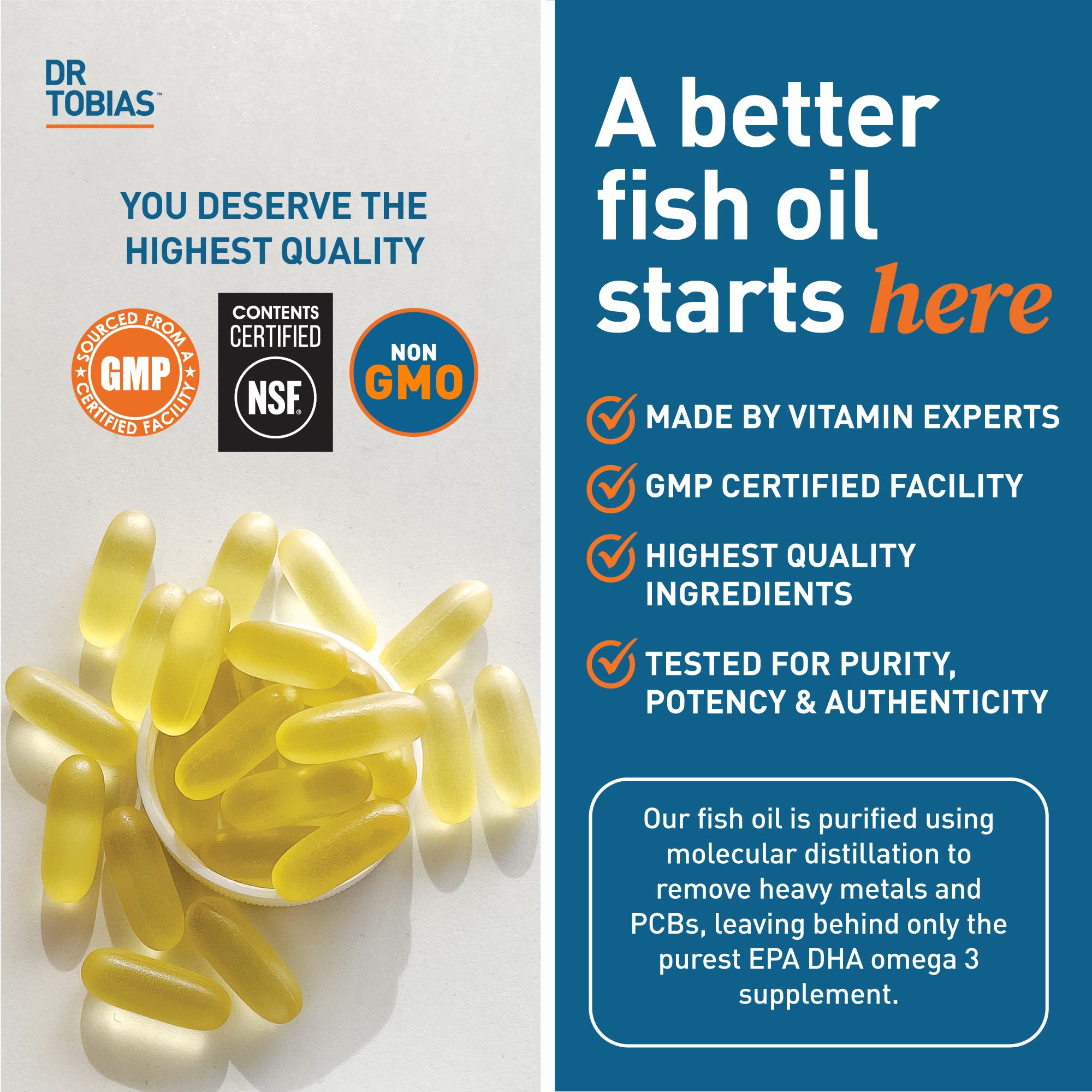 Foto 4 | Suplemento De Aceite De Pescado Omega 3 Del Dr. Tobias De 2000 Mg De Triple Concentración - Venta Internacional.