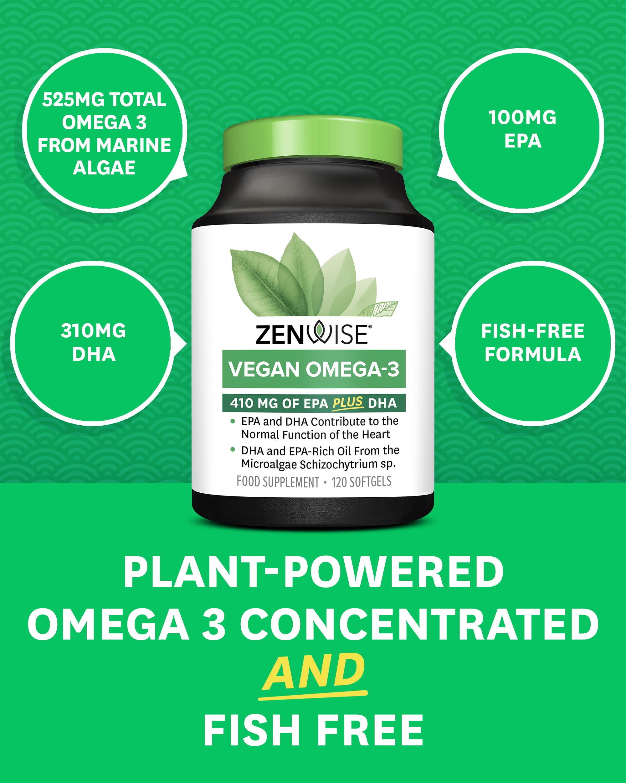 Foto 4 pulgar | Suplemento Zenwise Health Vegan Omega 3 120 Cápsulas Blandas - Venta Internacional.