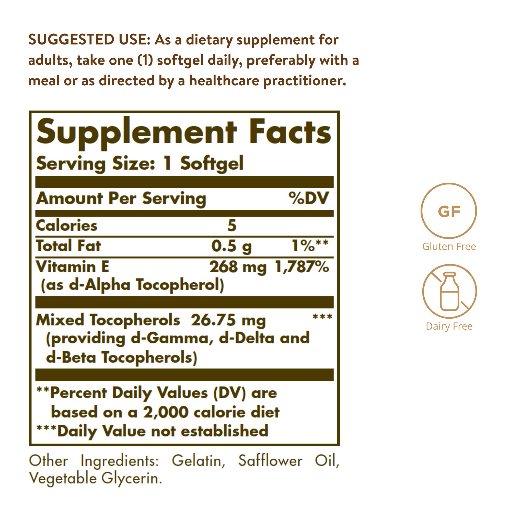 Foto 2 | Suplemento Solgar De Vitamina E 268 Mg (400 Ui) 100 Cápsulas Blandas - Venta Internacional.