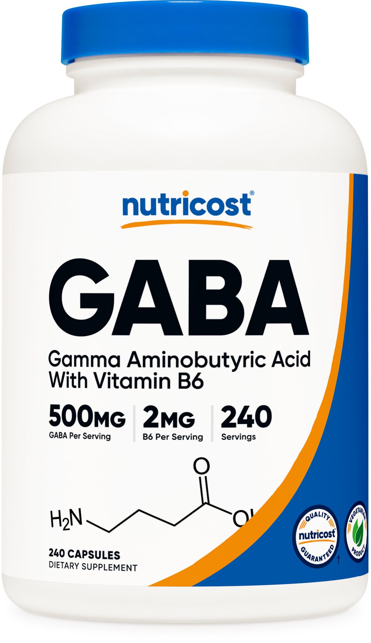 Foto 2 pulgar | Suplemento Nutricost Gaba (ácido Gamma Aminobutírico) Y Vitamina B6 500 Mg 240 Cápsulas - Venta Internacional.