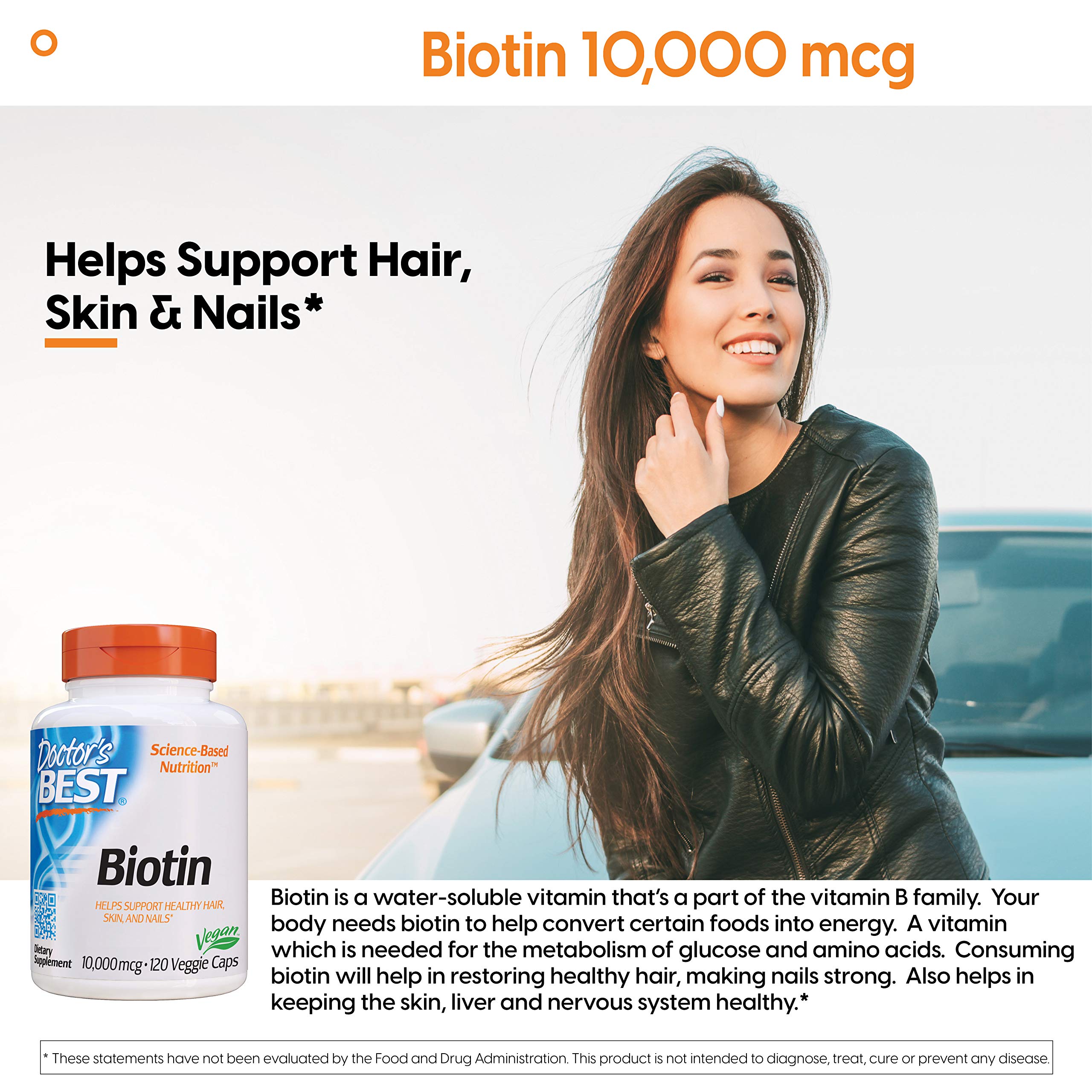 Foto 2 | Suplemento Doctor's Best De Biotina De 10,000 Mcg Para Cabello, Piel Y Uñas - Venta Internacional.