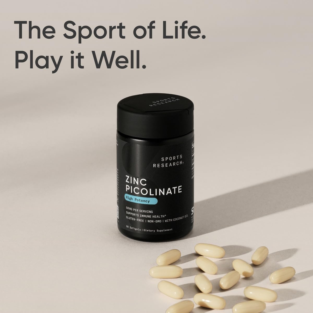Foto 7 | Suplemento De Zinc Sports Research Picolinato De Zinc 50 Mg X 60 Cápsulas Blandas - Venta Internacional.