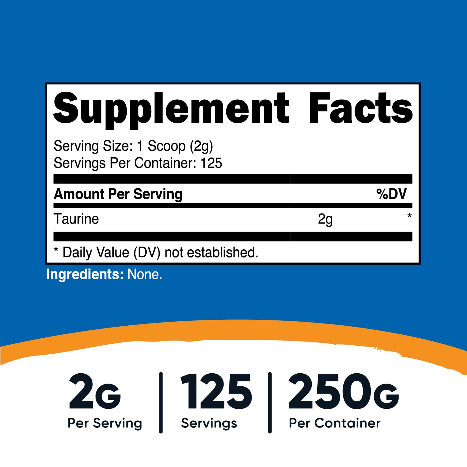 Foto 3 pulgar | Suplemento Nutricost De Taurina En Polvo 250 G - 125 Porciones - Venta Internacional.