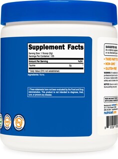 Foto 5 | Suplemento Nutricost De Taurina En Polvo 250 G - 125 Porciones - Venta Internacional.