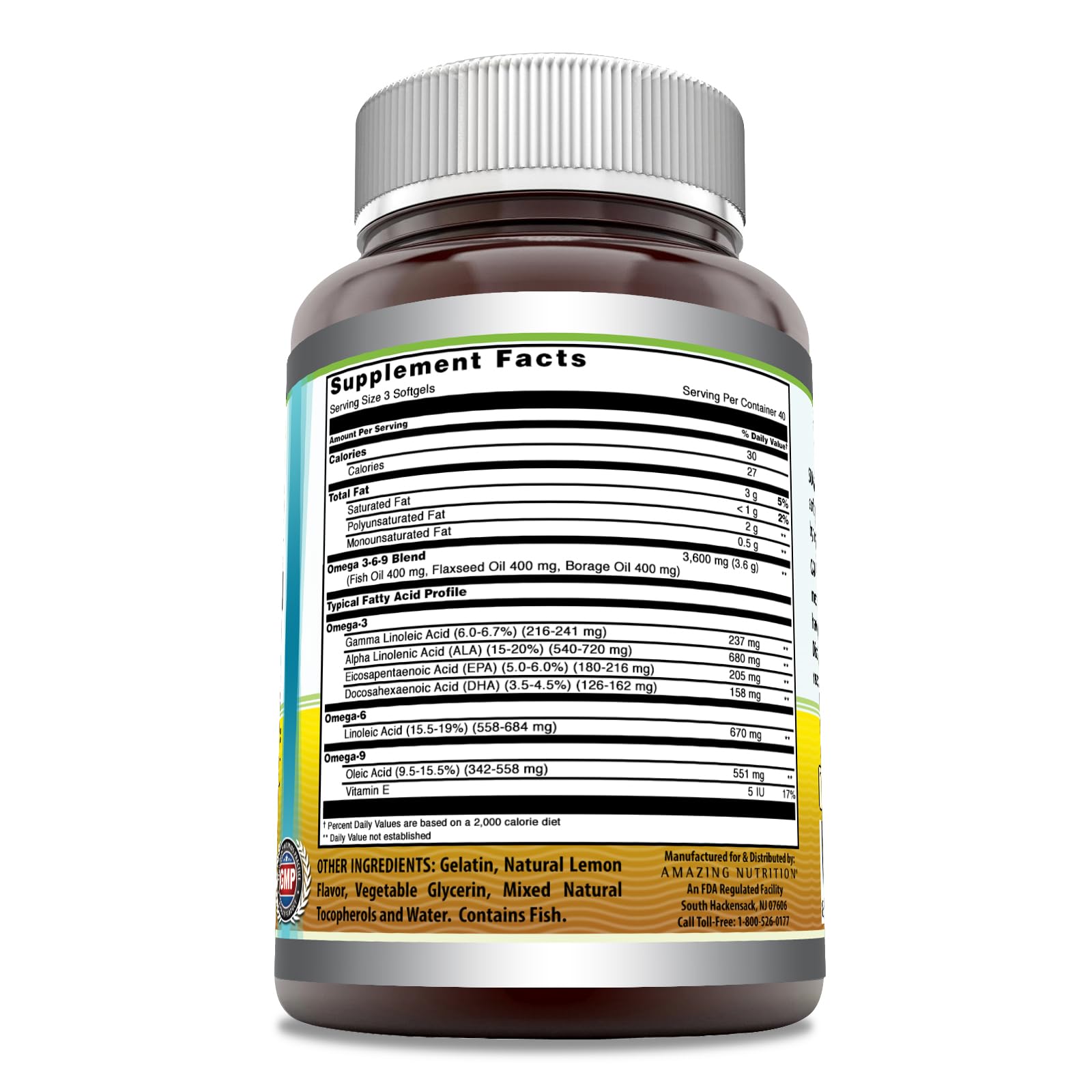 Foto 3 pulgar | Suplemento Amazing Omega 3.6.9 1200 Mg 120 Cápsulas Blandas - Venta Internacional.