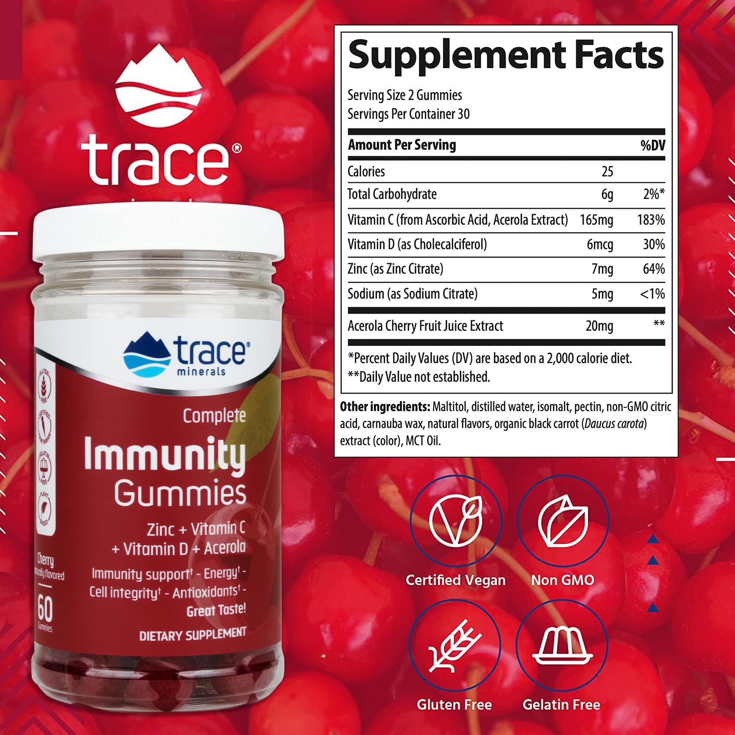 Foto 3 | Gomitas Trace Minerals Immunity Con Zinc, Vitamina C, D, 60 G - Venta Internacional.