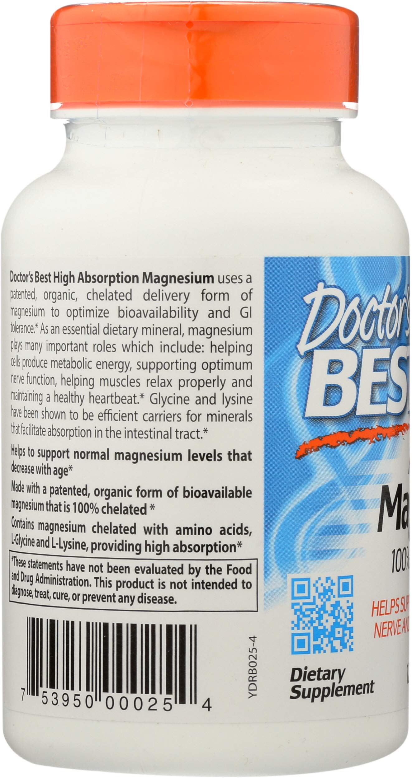 Foto 6 pulgar | Suplemento Doctor's Best Magnesio 100 Mg 120 Comprimidos - Venta Internacional.