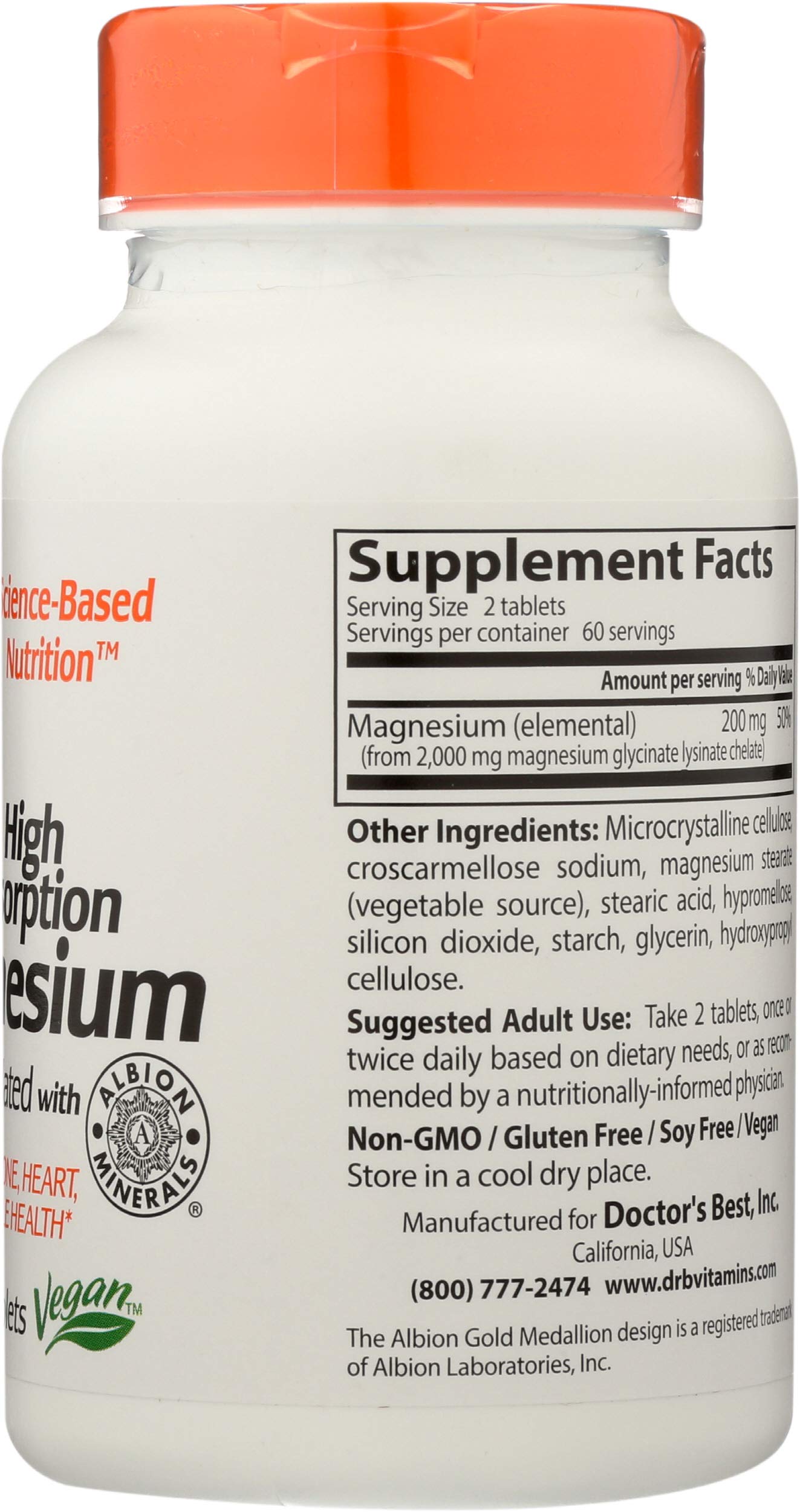 Foto 7 pulgar | Suplemento Doctor's Best Magnesio 100 Mg 120 Comprimidos - Venta Internacional.