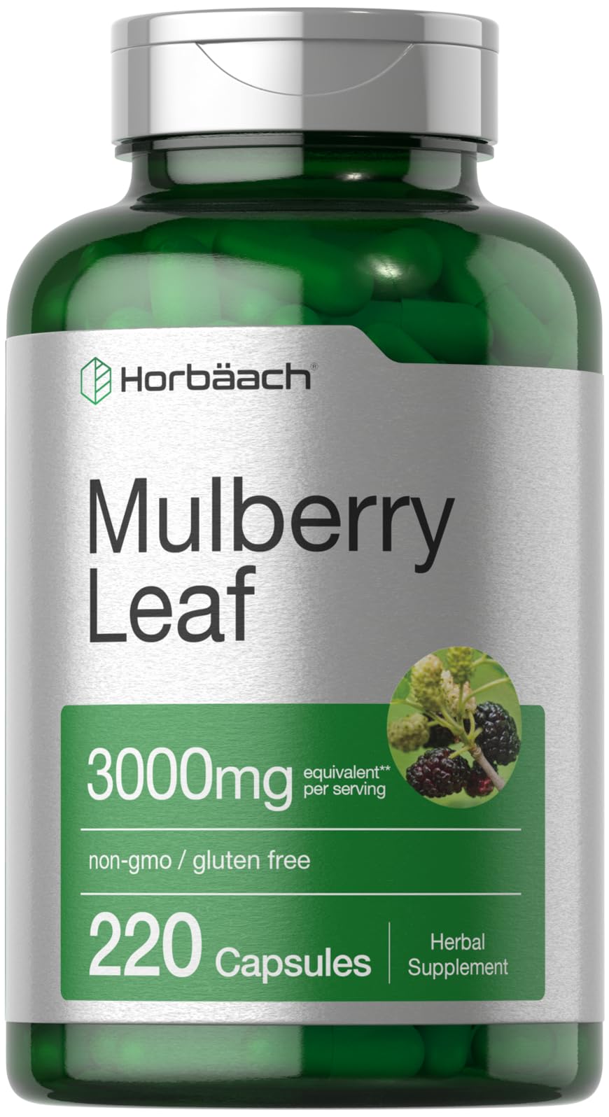 Foto 2 pulgar | Suplemento De Extracto De Hoja De Morera Horbäach 3000 Mg 220 Cápsulas - Venta Internacional.