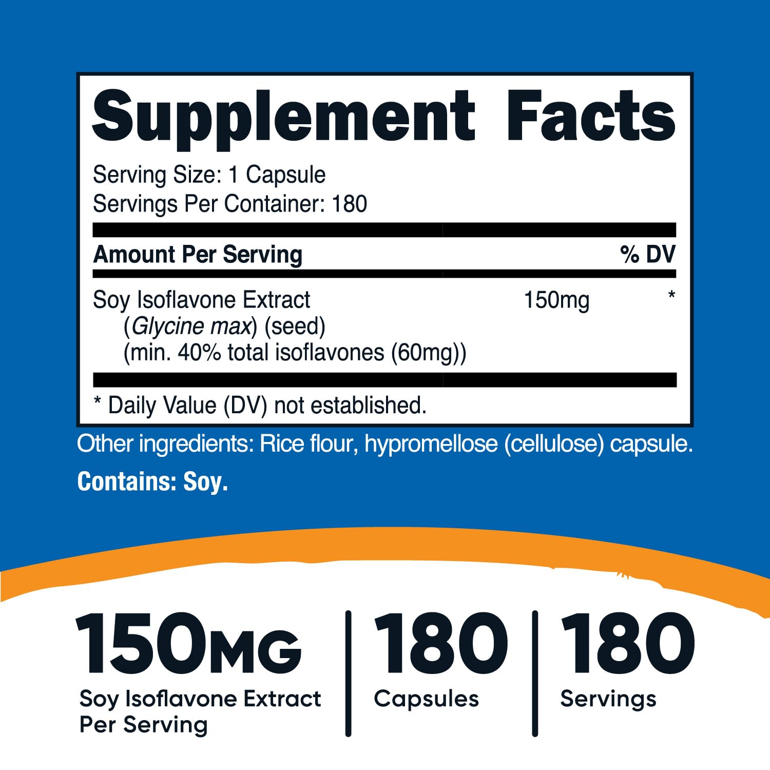 Foto 3 pulgar | Suplemento Nutricost De Isoflavonas De Soja 150 Mg 180 Cápsulas - Venta Internacional.
