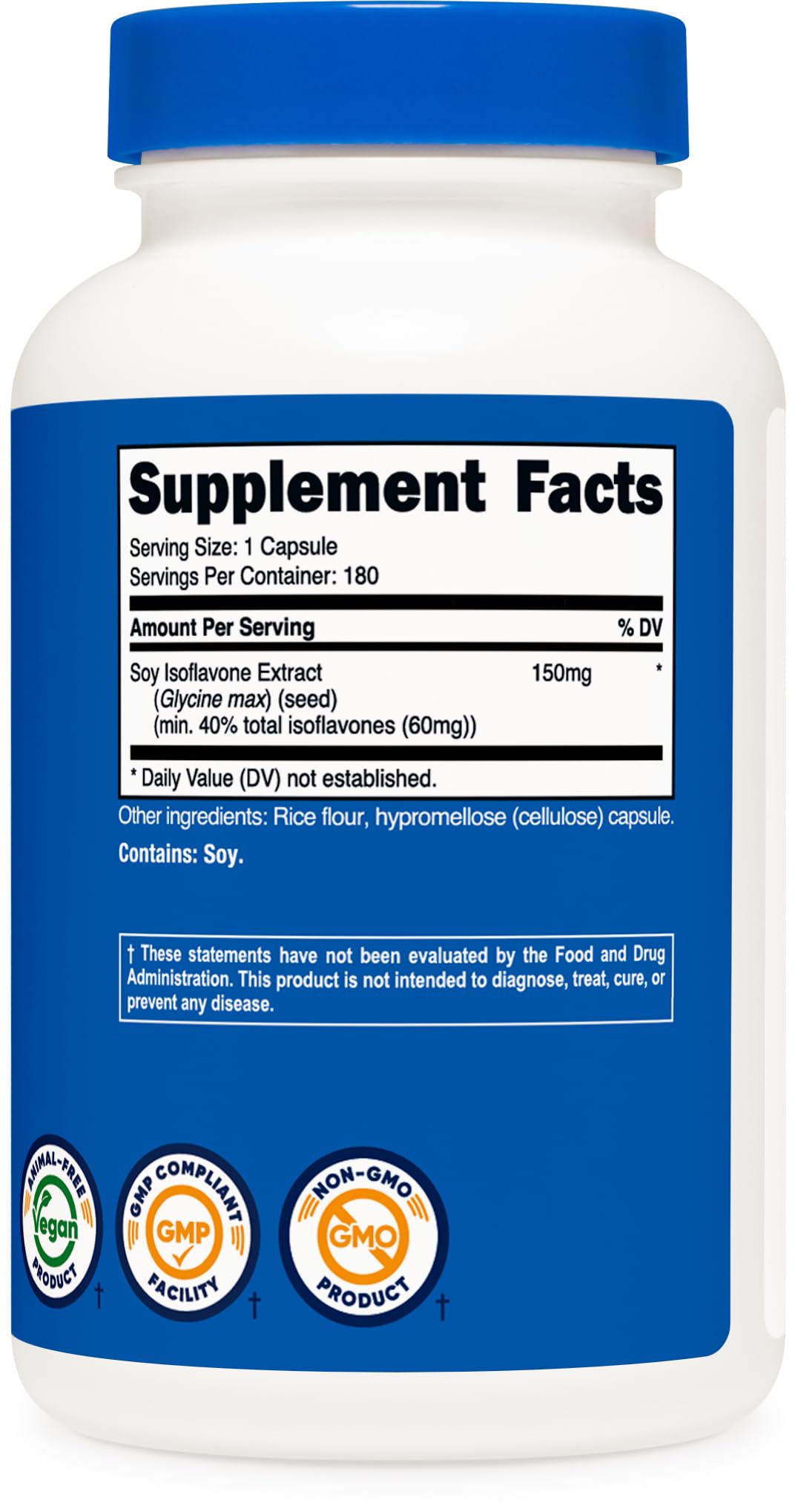 Foto 6 pulgar | Suplemento Nutricost De Isoflavonas De Soja 150 Mg 180 Cápsulas - Venta Internacional.