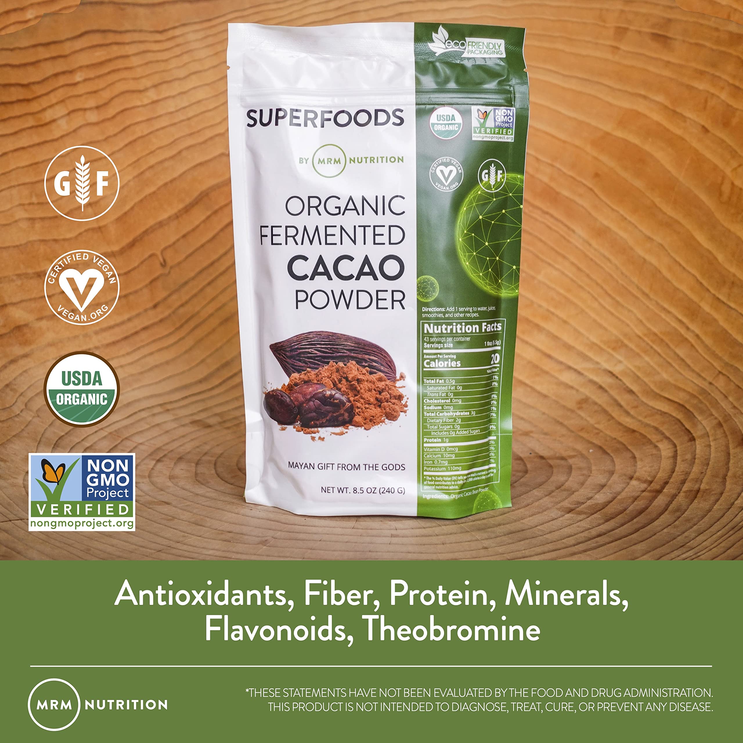 Foto 3 | Cacao En Polvo Mrm Nutrition Fermentado Orgánico 1,2 Kg - Venta Internacional.