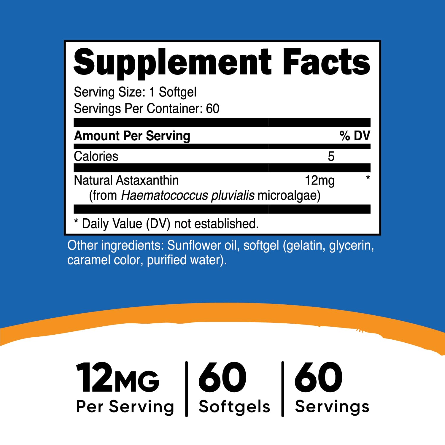 Foto 3 pulgar | Suplemento Nutricost De Astaxantina, 12 Mg, 60 Cápsulas Blandas, Sin Ogm - Venta Internacional.