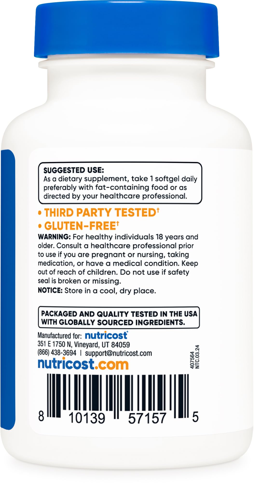 Foto 4 pulgar | Suplemento Nutricost De Astaxantina, 12 Mg, 60 Cápsulas Blandas, Sin Ogm - Venta Internacional.