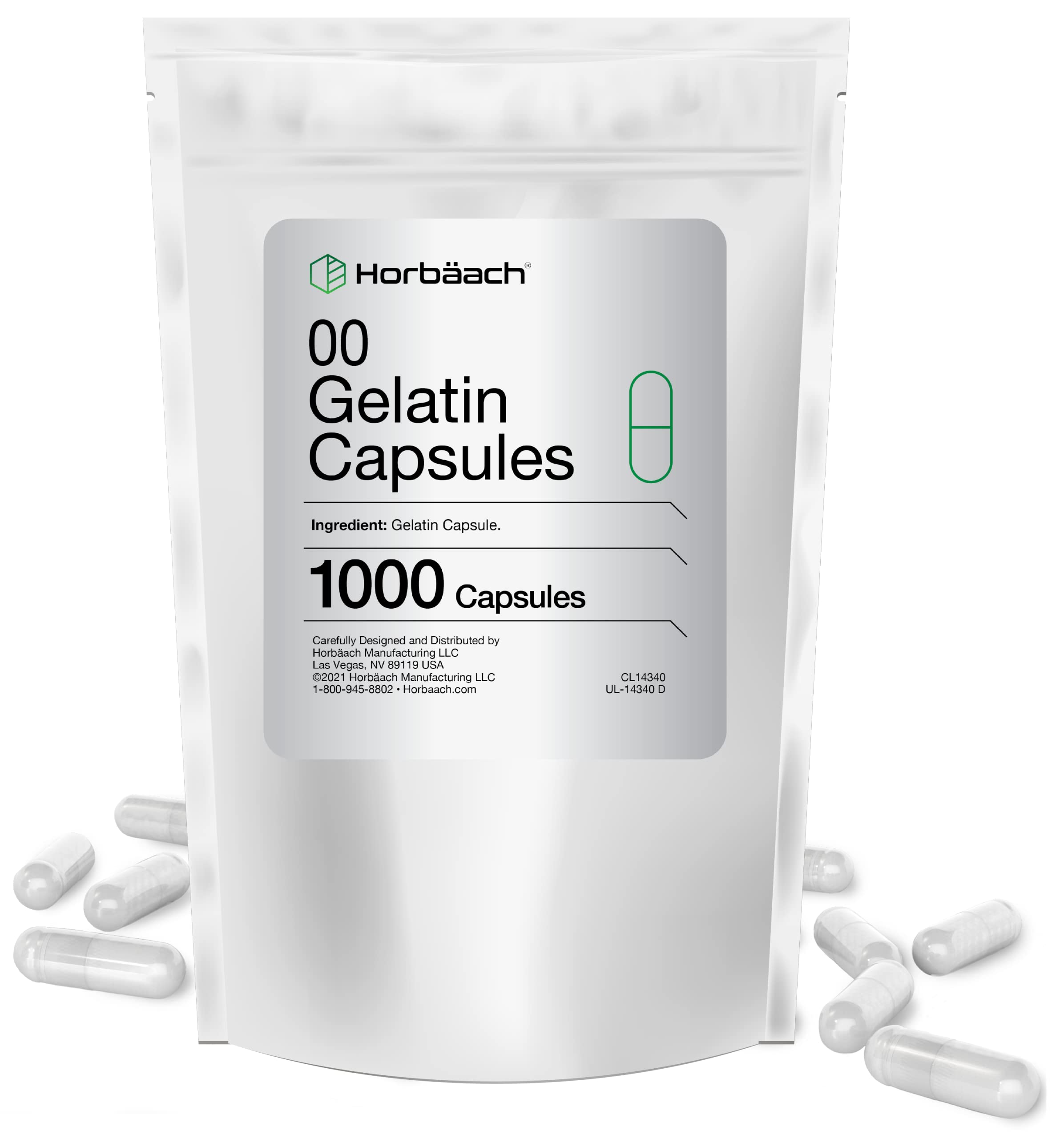Foto 1 | Cápsulas Vacías Horbach, Tamaño 00, 1000 Cápsulas De Gelatina Transparente - Venta Internacional.