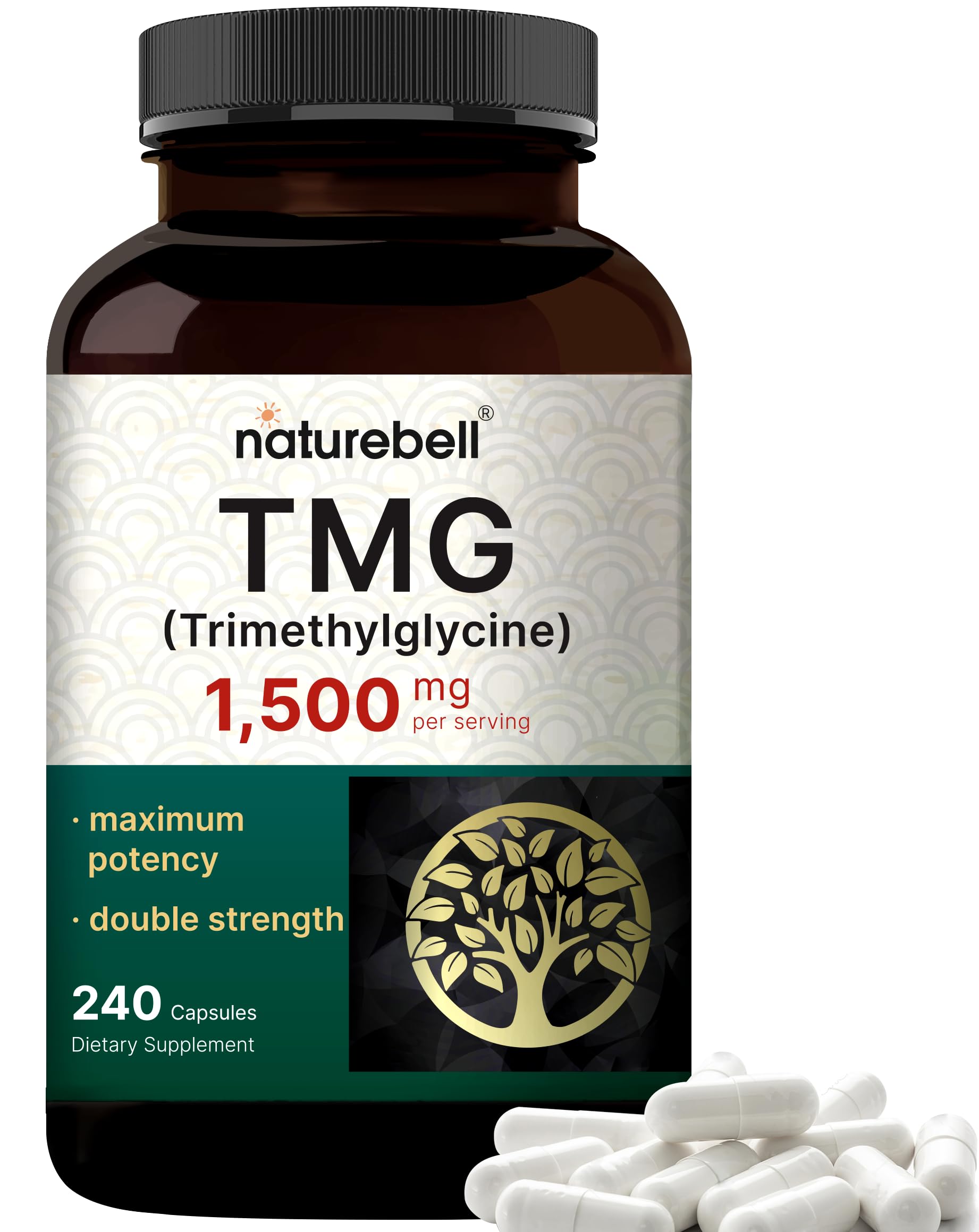 Foto 2 pulgar | Suplemento Naturebell Tmg 1500 Mg 240 Cápsulas De Betaína Anhidra - Venta Internacional.
