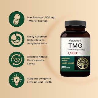 Foto 3 | Suplemento Naturebell Tmg 1500 Mg 240 Cápsulas De Betaína Anhidra - Venta Internacional.