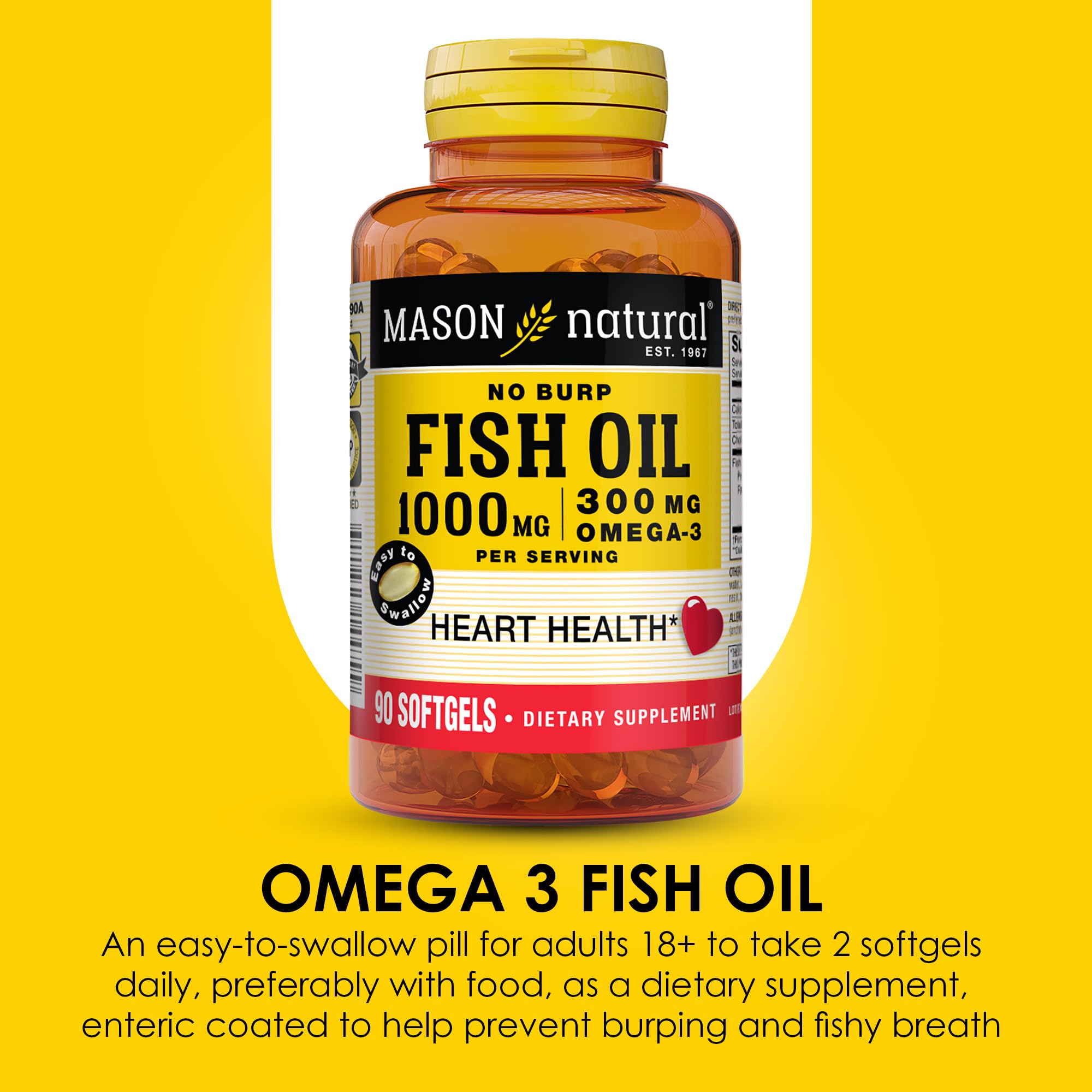 Foto 4 | Suplemento De Aceite De Pescado Mason Natural Omega-3 1000 Mg 90 Cápsulas Blandas - Venta Internacional.