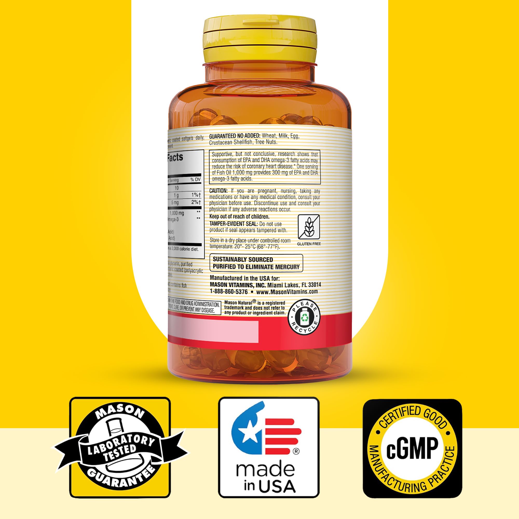 Foto 7 pulgar | Suplemento De Aceite De Pescado Mason Natural Omega-3 1000 Mg 90 Cápsulas Blandas - Venta Internacional.