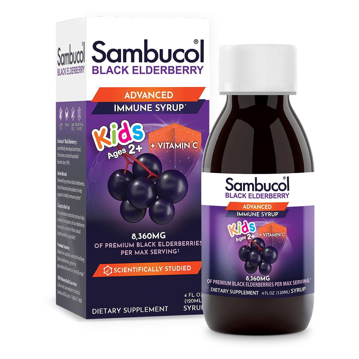 Foto 2 pulgar | Sirope Sambucol Black Elderberry Para Niños, 120 Ml, Apoyo Inmunológico - Venta Internacional.