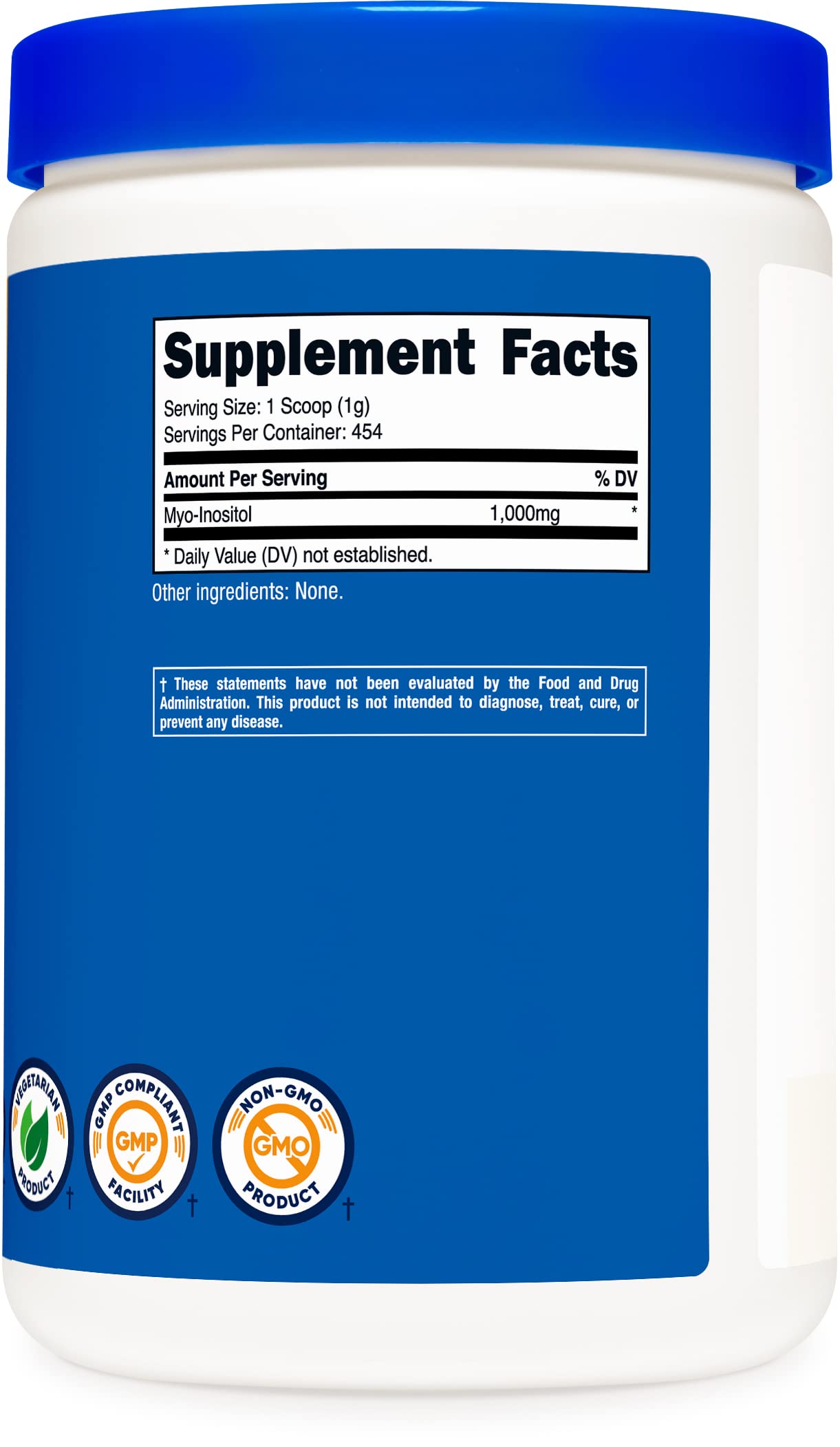 Foto 5 pulgar | Inositol En Polvo Nutricost, 454 G, Sin Gluten Y Sin Ogm - Venta Internacional.