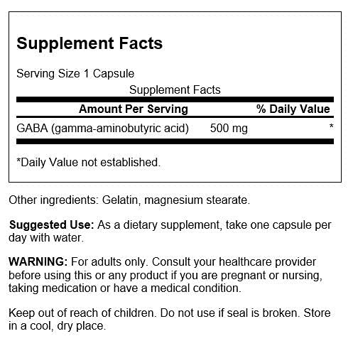 Foto 3 pulgar | Suplemento Swanson Gaba 500 Mg Que Promueve La Calma Y La Relajación - Venta Internacional.