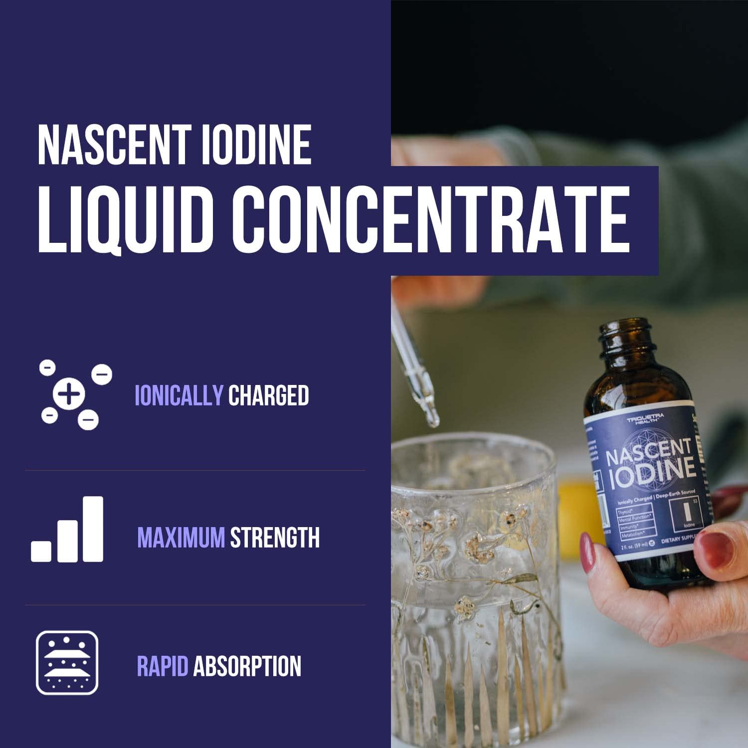Foto 2 | Suplemento Triquetra Health Nascent Yodo 400 Porciones 60 Ml - Venta Internacional.