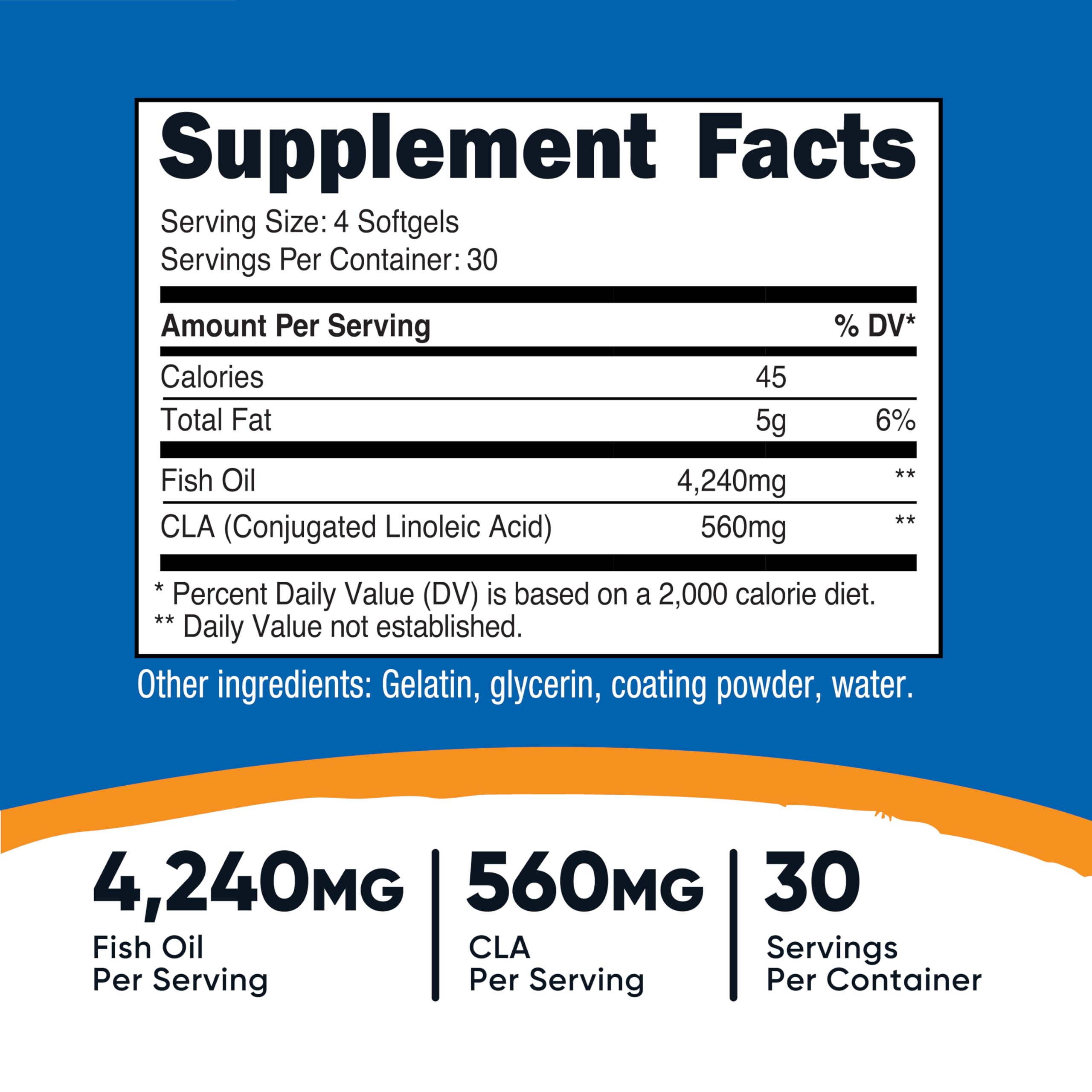 Foto 3 pulgar | Complemente El Aceite De Pescado Nutricost Con 120 Cápsulas Blandas De Cla - Venta Internacional.