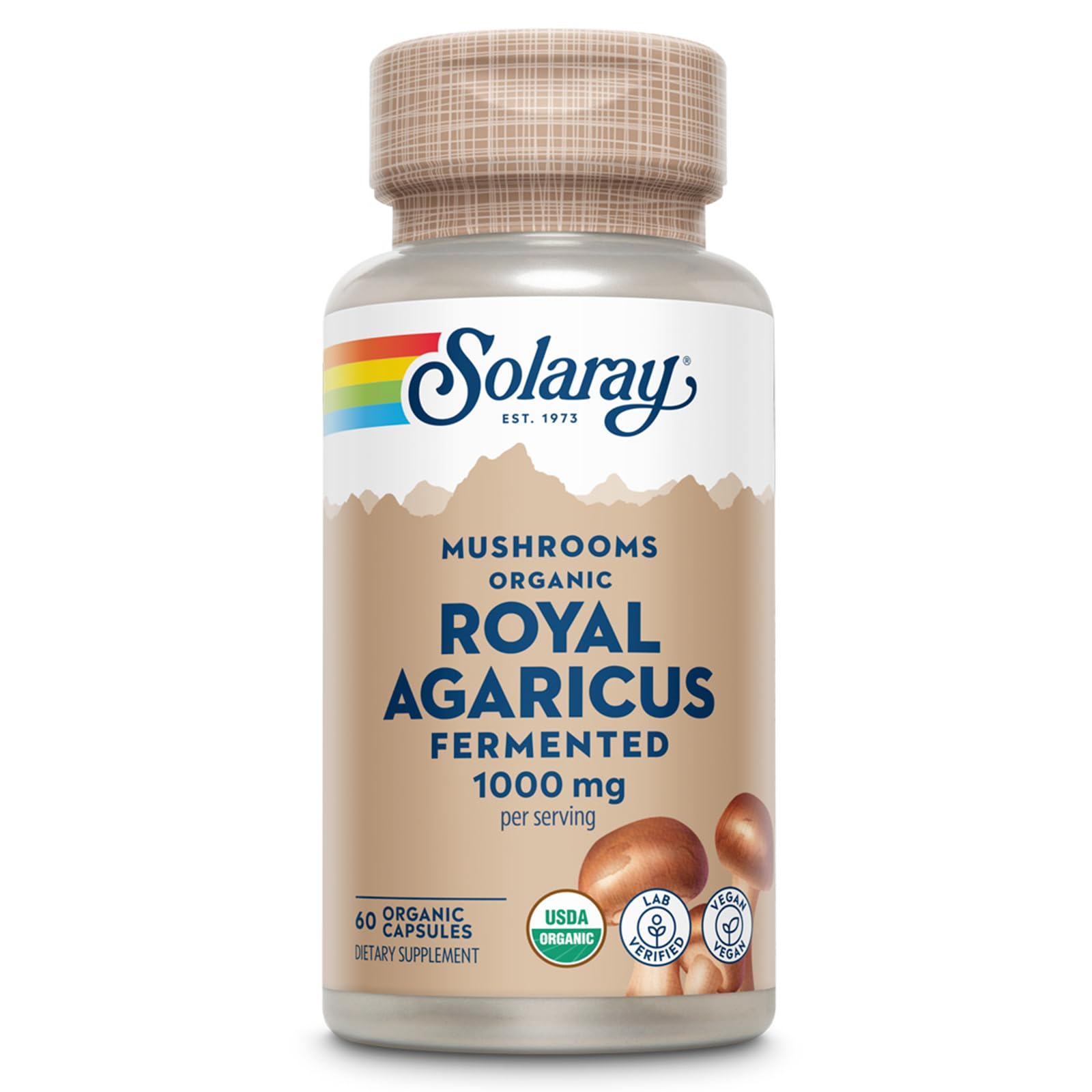 Foto 2 pulgar | Suplemento De Hongo Agaricus Real Fermentado Solaray, 500 Mg, 60 Cápsulas Vegetales - Venta Internacional.