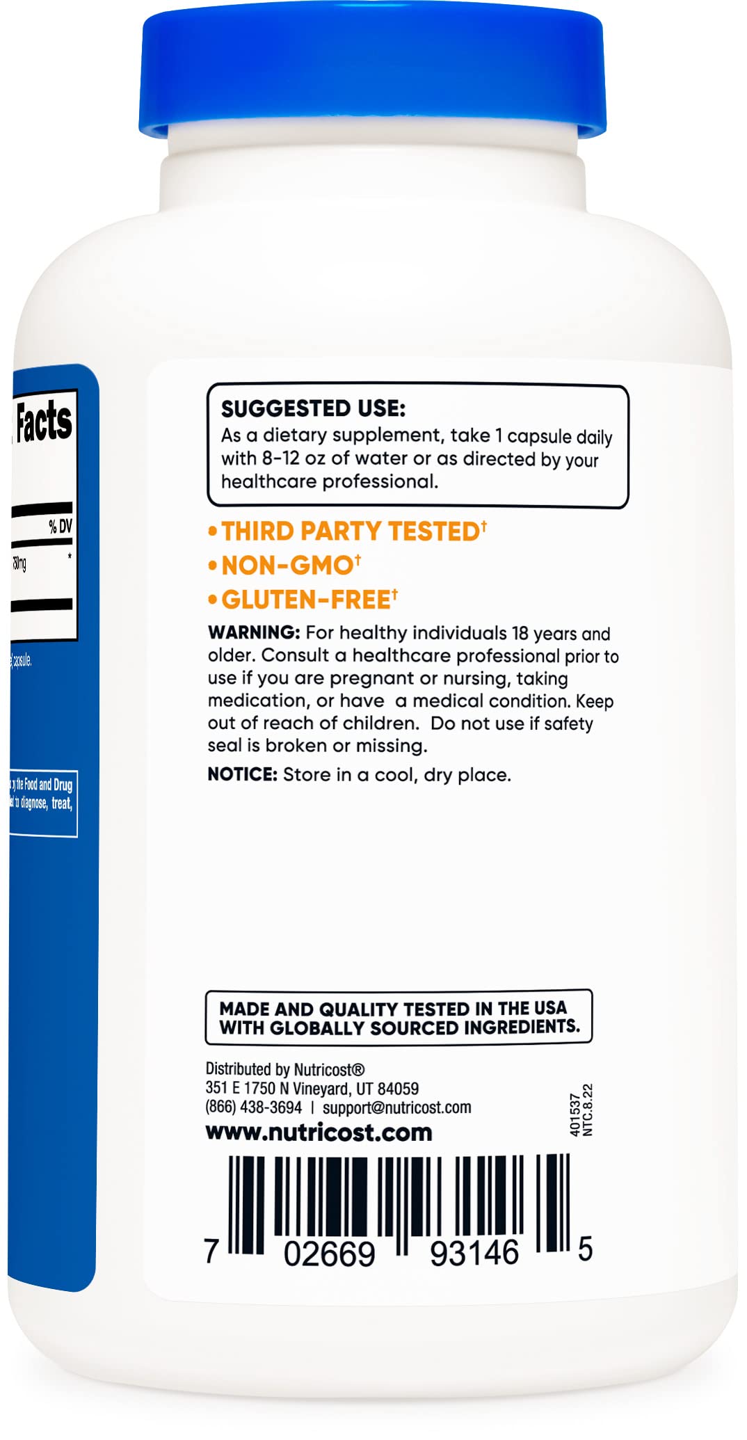Foto 4 pulgar | Suplemento Nutricost De Raíz De Maca 750 Mg 180 Cápsulas - Venta Internacional.