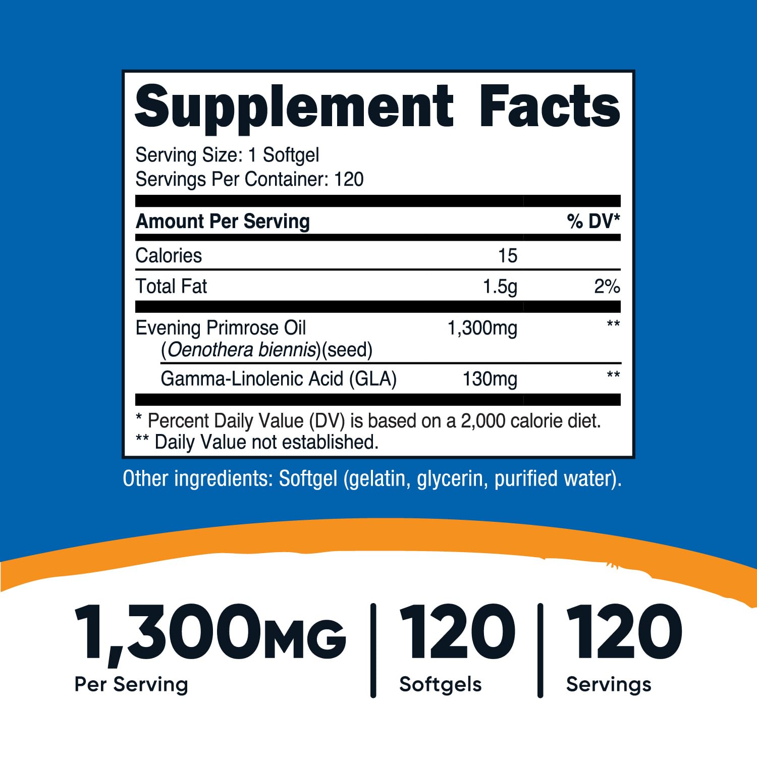 Foto 3 pulgar | Suplemento De Aceite De Onagra Nutricost, 1300 Mg, 120 Cápsulas Blandas - Venta Internacional.