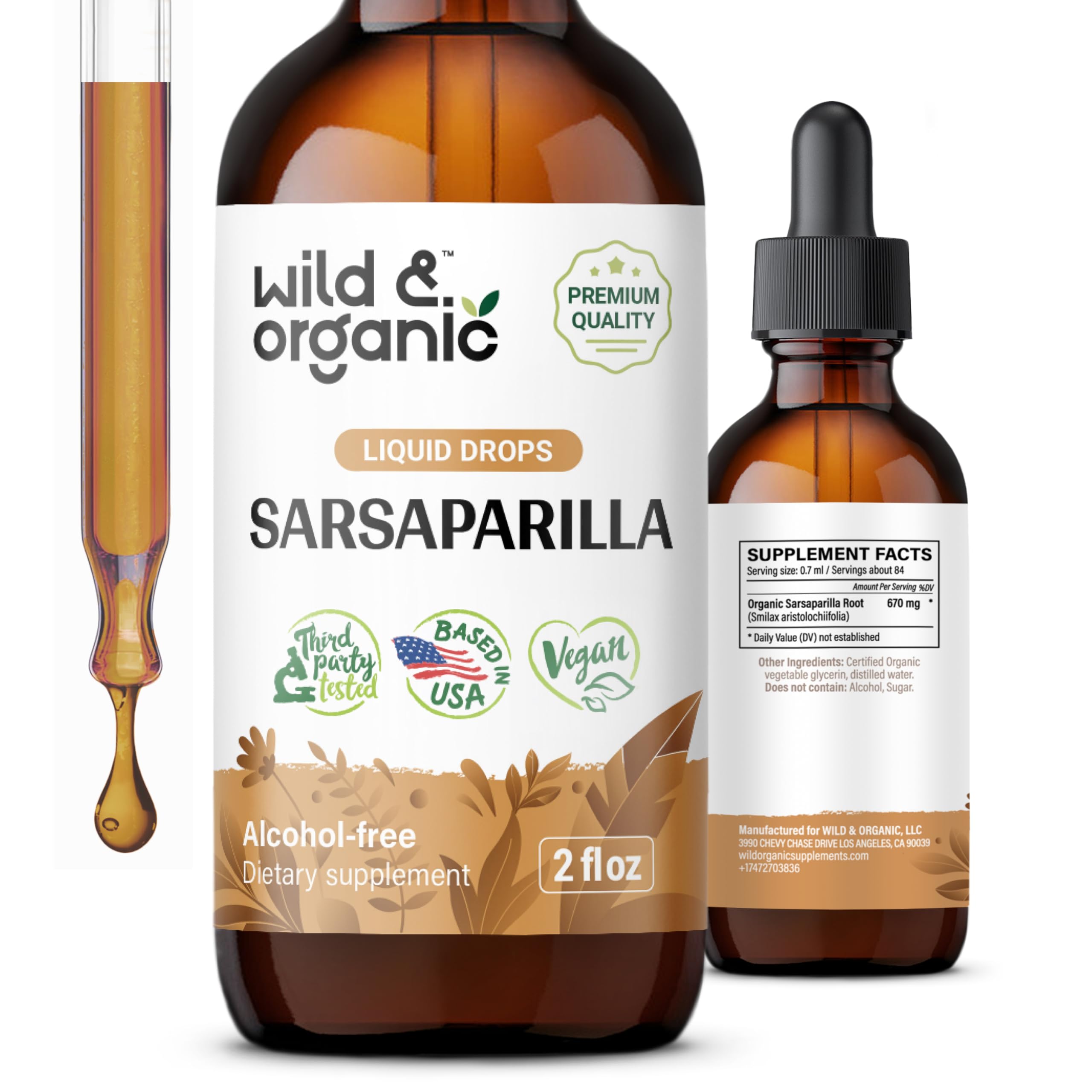 Suplemento De Extracto De Raíz De Zarzaparrilla Silvestre Y Orgánico 60 Ml - Venta Internacional.
