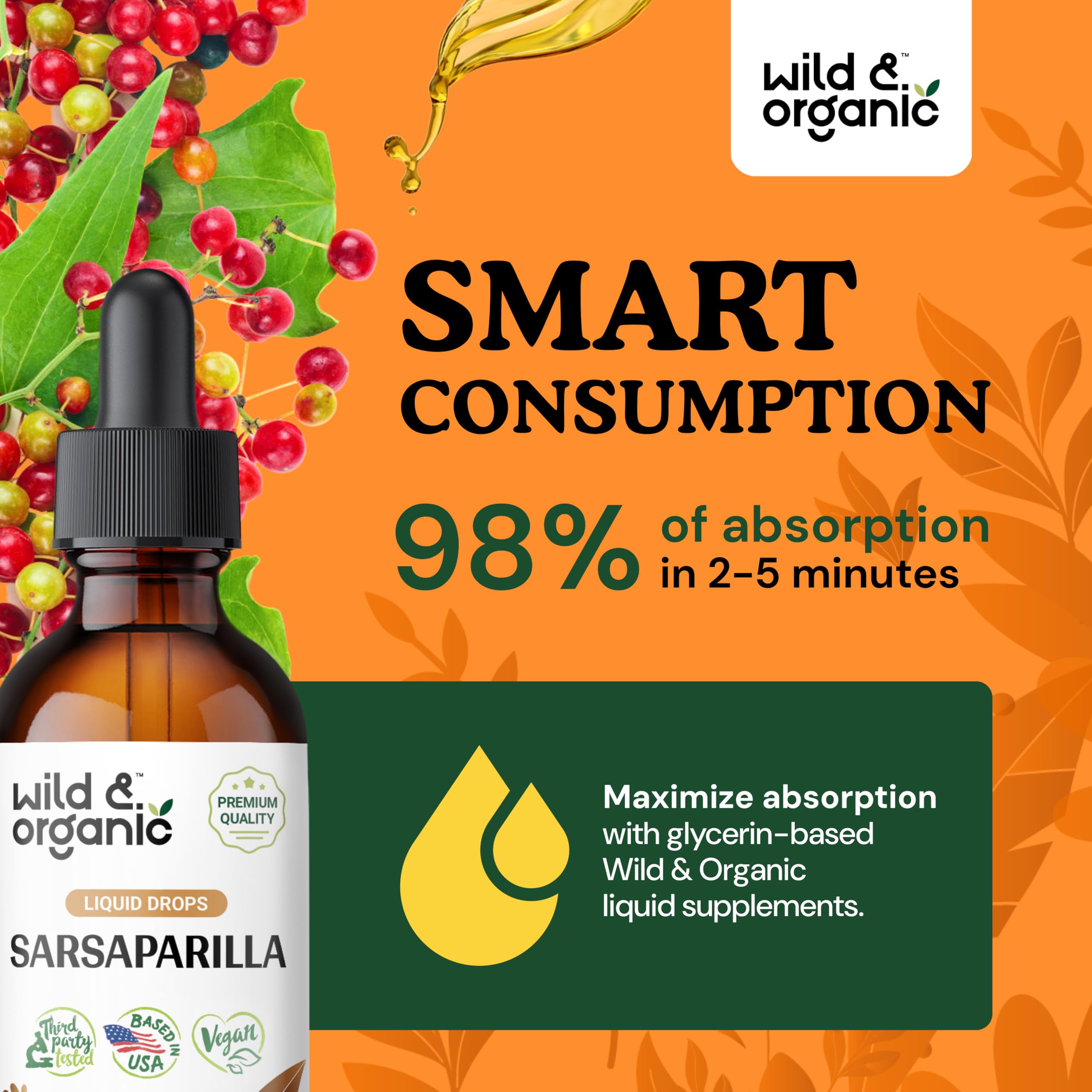Foto 4 | Suplemento De Extracto De Raíz De Zarzaparrilla Silvestre Y Orgánico 60 Ml - Venta Internacional.