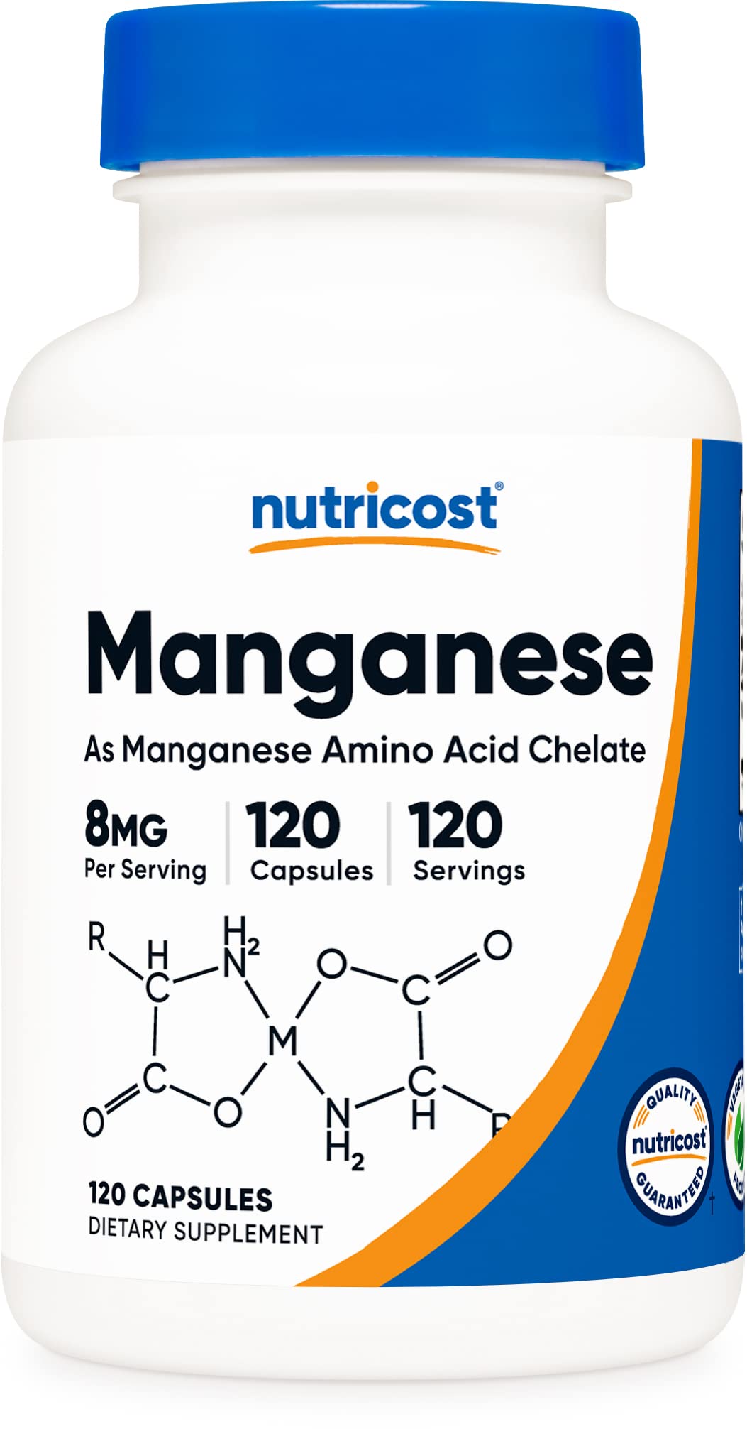 Foto 2 pulgar | Suplemento Nutricost Manganeso Quelado 8 Mg 120 Cápsulas - Venta Internacional.
