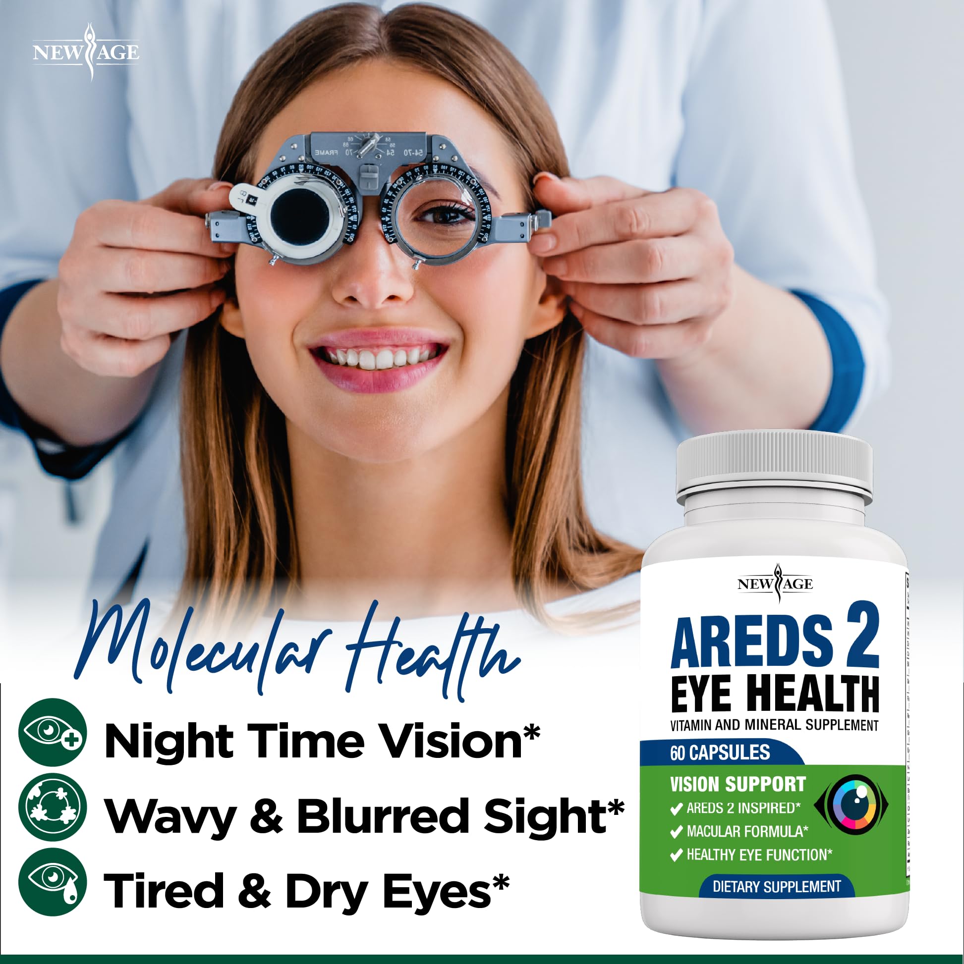 Foto 4 | Vitamina Para Ojos New Age Areds 2 Con Arándano, 6000 Mg De Luteína, 60 Unidades - Venta Internacional.
