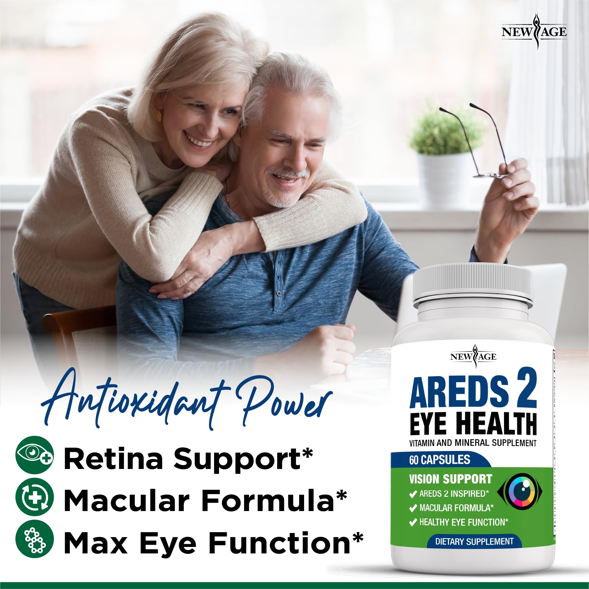 Foto 6 pulgar | Vitamina Para Ojos New Age Areds 2 Con Arándano, 6000 Mg De Luteína, 60 Unidades - Venta Internacional.
