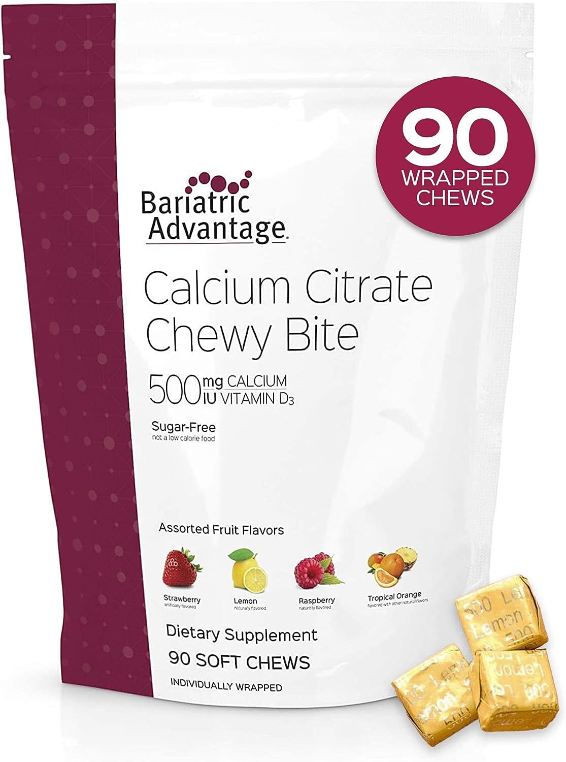 Foto 2 pulgar | Citrato De Calcio Chewy Bites Bariatric Advantage 500 Mg - Venta Internacional.